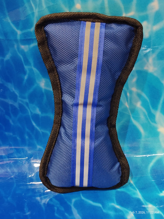 Blue Swim Training Aid with stripes for improved buoyancy and support.