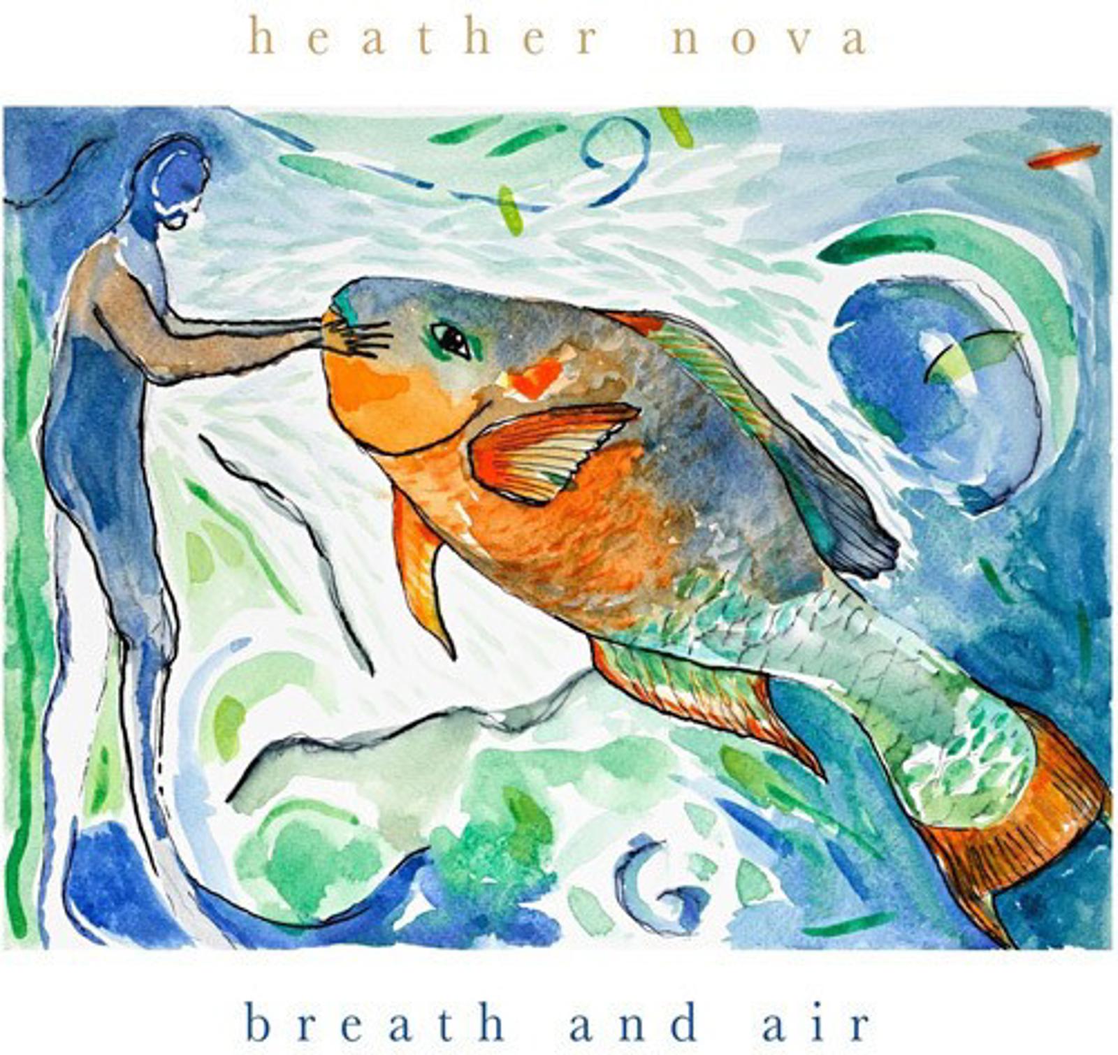 Breath and Air album cover by Heather Nova featuring a colorful fish and a figure in blue.