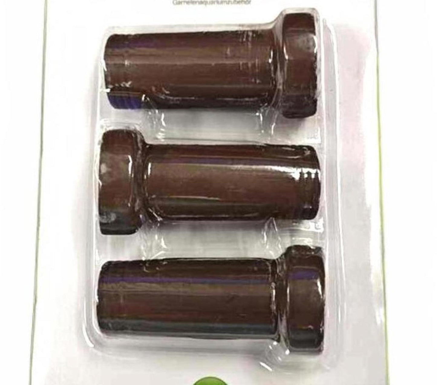 Brown plastic connectors set, featuring three durable pieces in a packaging.