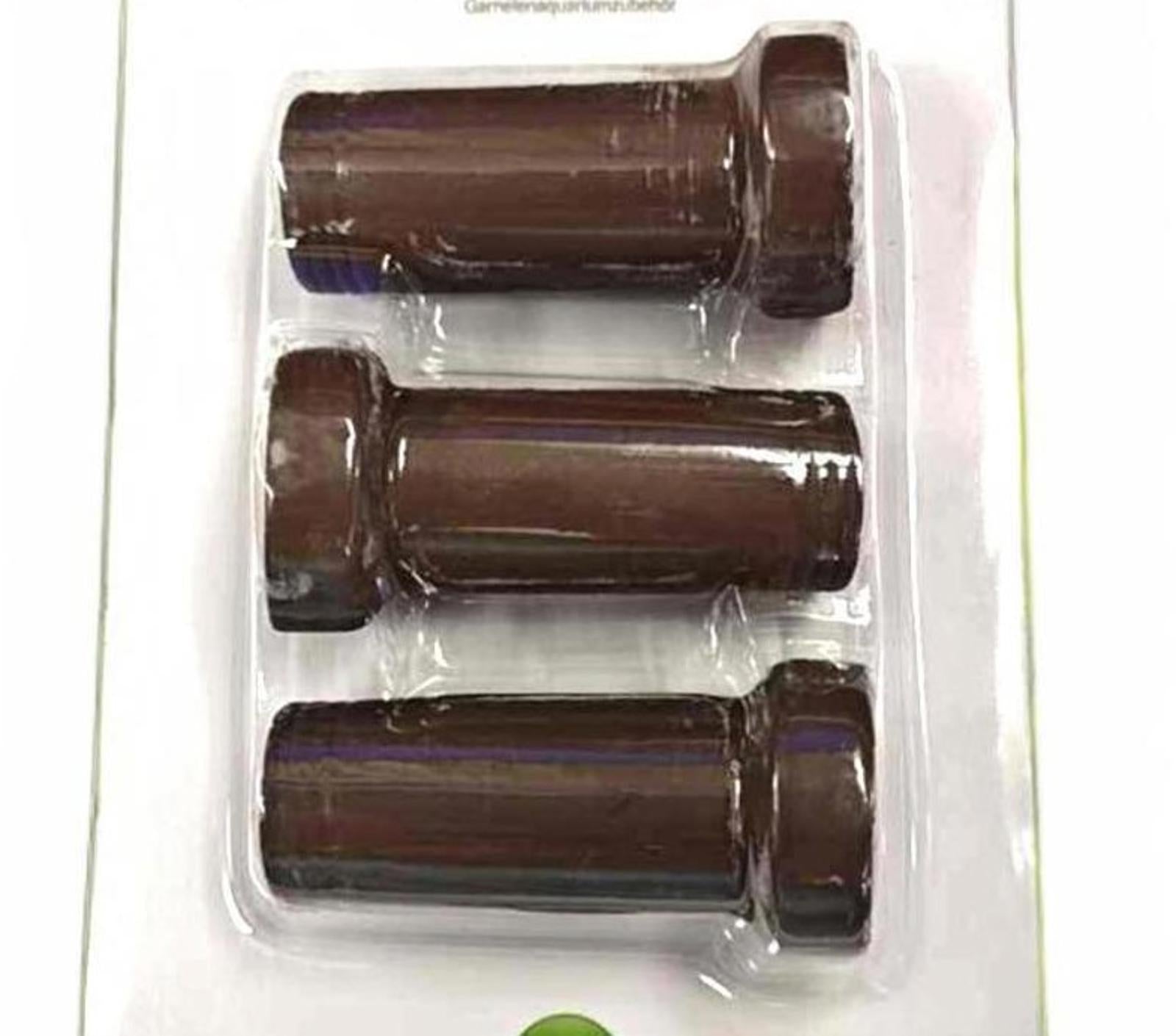 Brown plastic connectors set, featuring three durable pieces in a packaging.