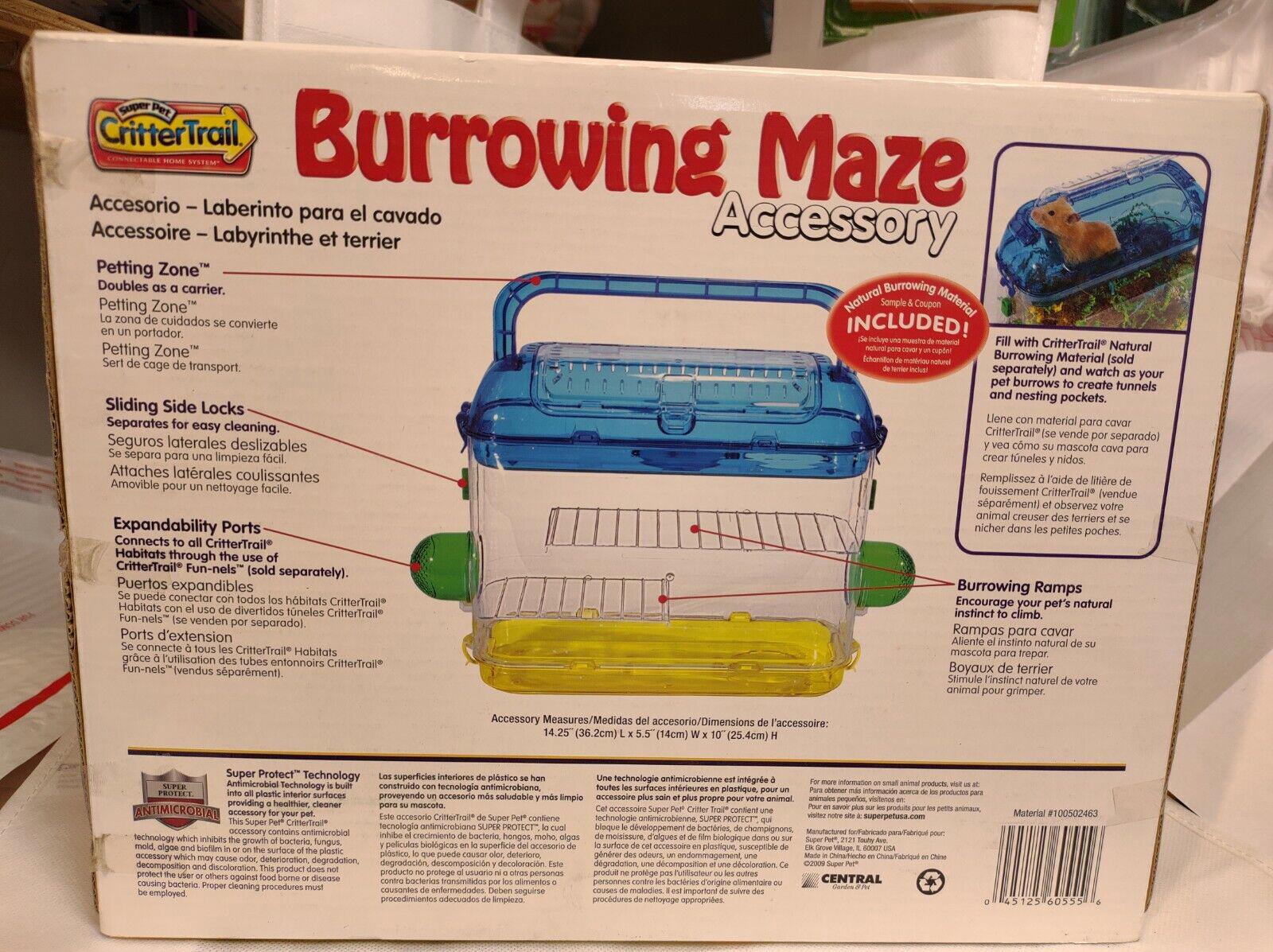 Burrowing Maze accessory for small pets featuring a transparent design and colorful base.