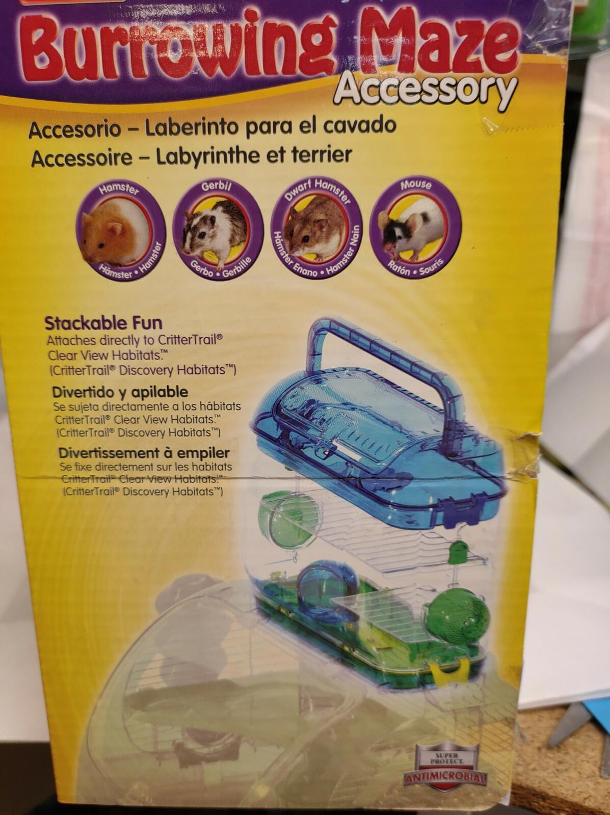 Burrowing Maze accessory for small pets, featuring a colorful design and stackable fun.