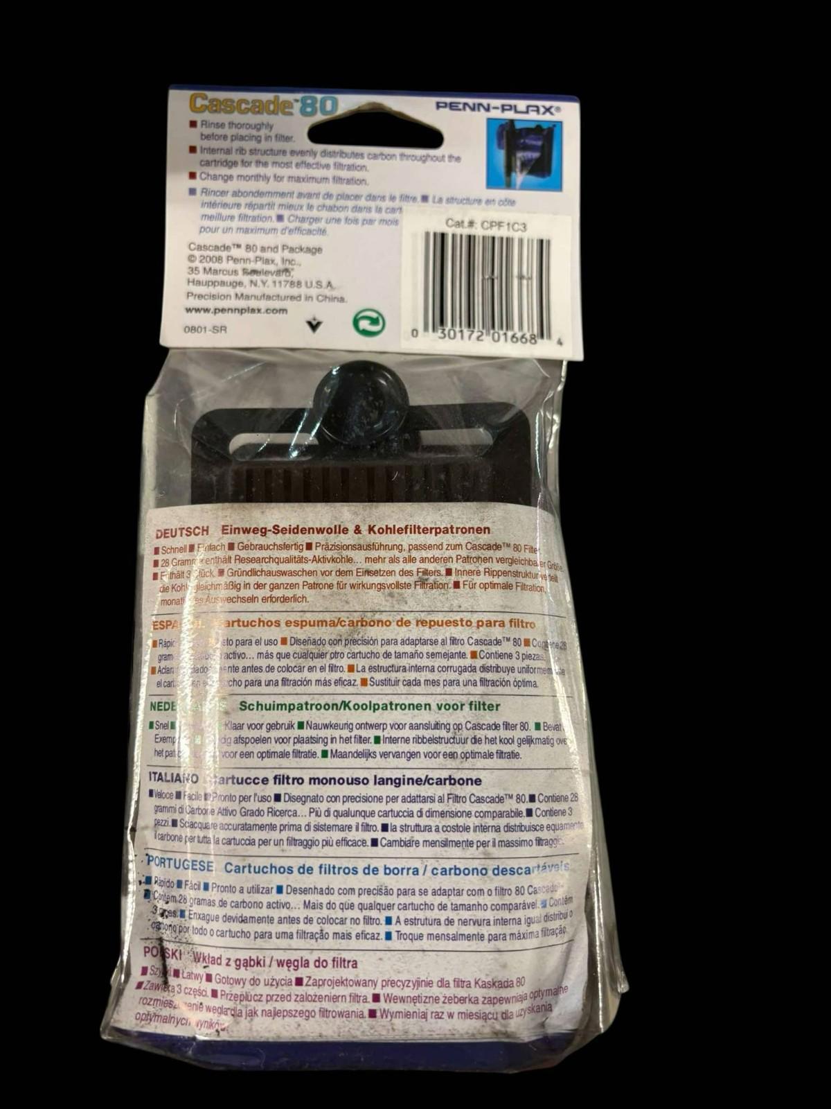 Penn-Plax Cascade 80 Disposable Filter Cartridges New 3-pack