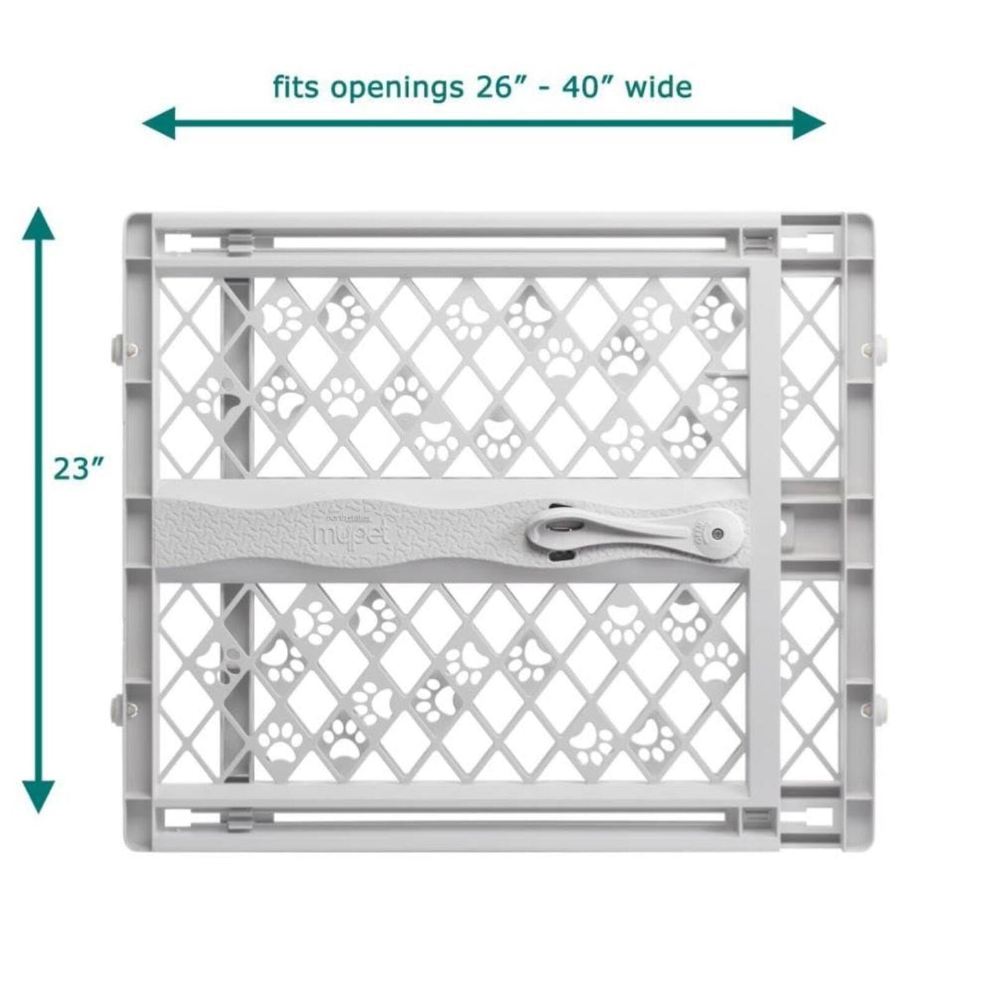 Portable Pet Gate 26 -40 Wide Pressure Mount No Tools Light Gray 8871 Paws