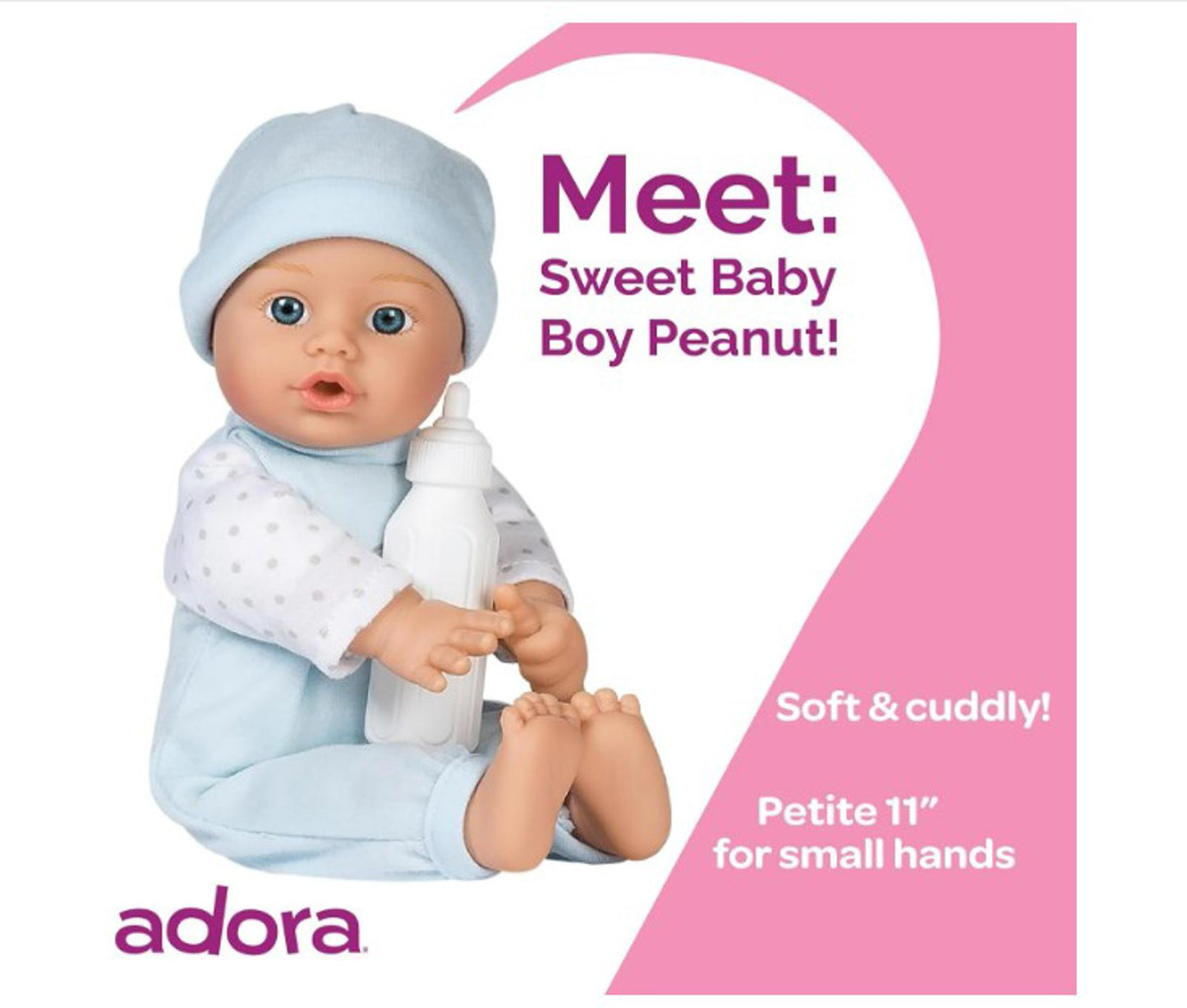 Adora Sweet Baby - 11” Soft & Cuddly Baby Doll Realistic Features Gentle Scent