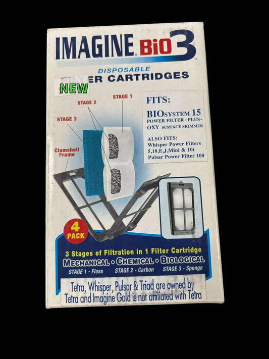 Imagine bio3 Fits bio system15 & Whisper 5.10.E,J , Mini, 101   cartridge 4pk