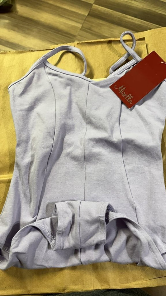 Mirella Lavender Camisole Leotard with Shelf Lining - Size Small, New with Tags