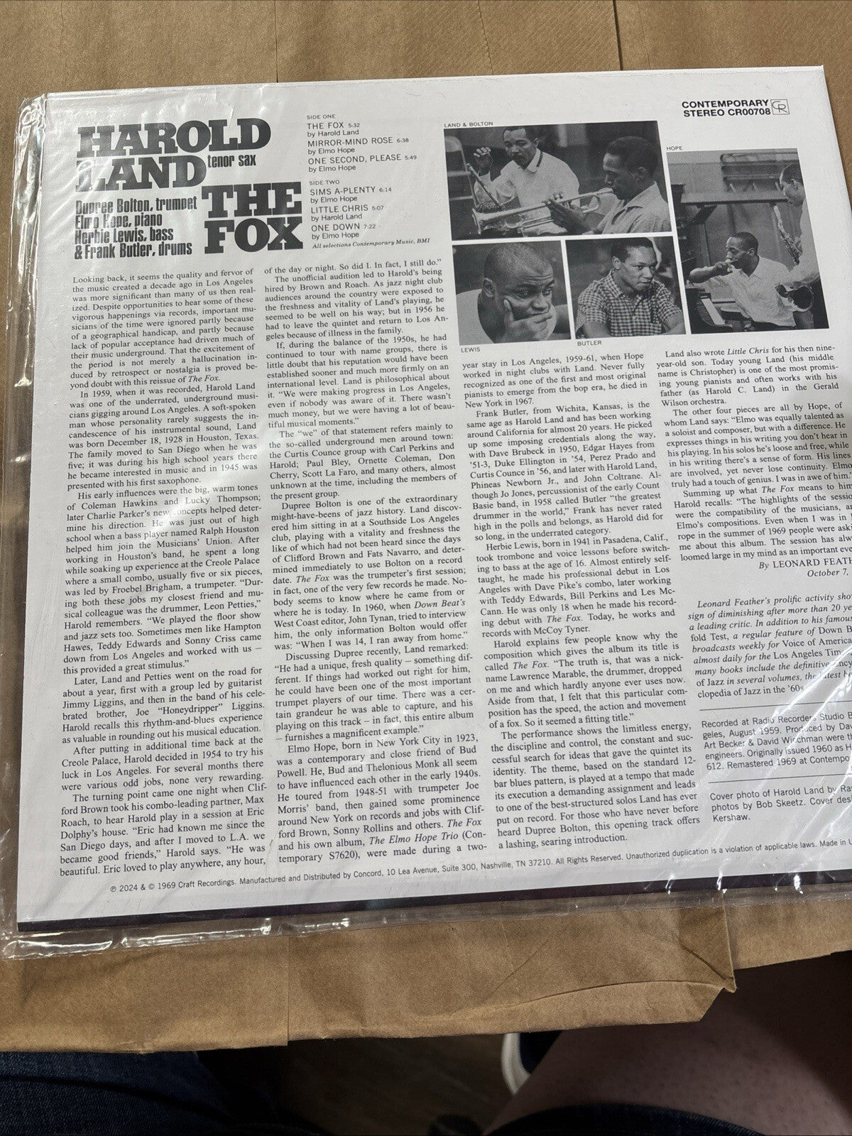 Harold Land - "The Fox" Acoustic Sounds (New Vinyl Record)