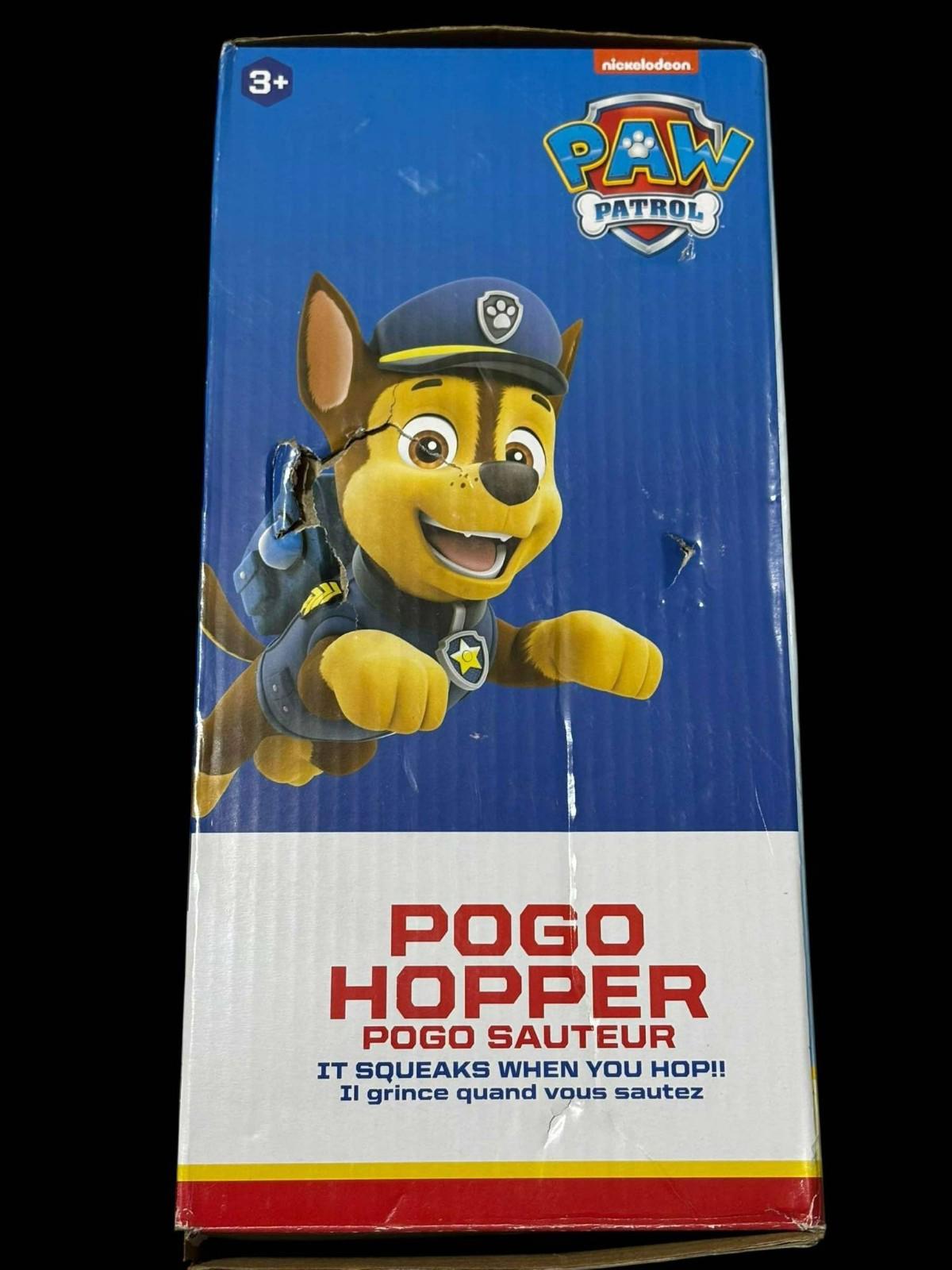 Nickeloden Paw Patrol Pogo Hopper Squeaks Hopping Fun Blue White Red NIB
