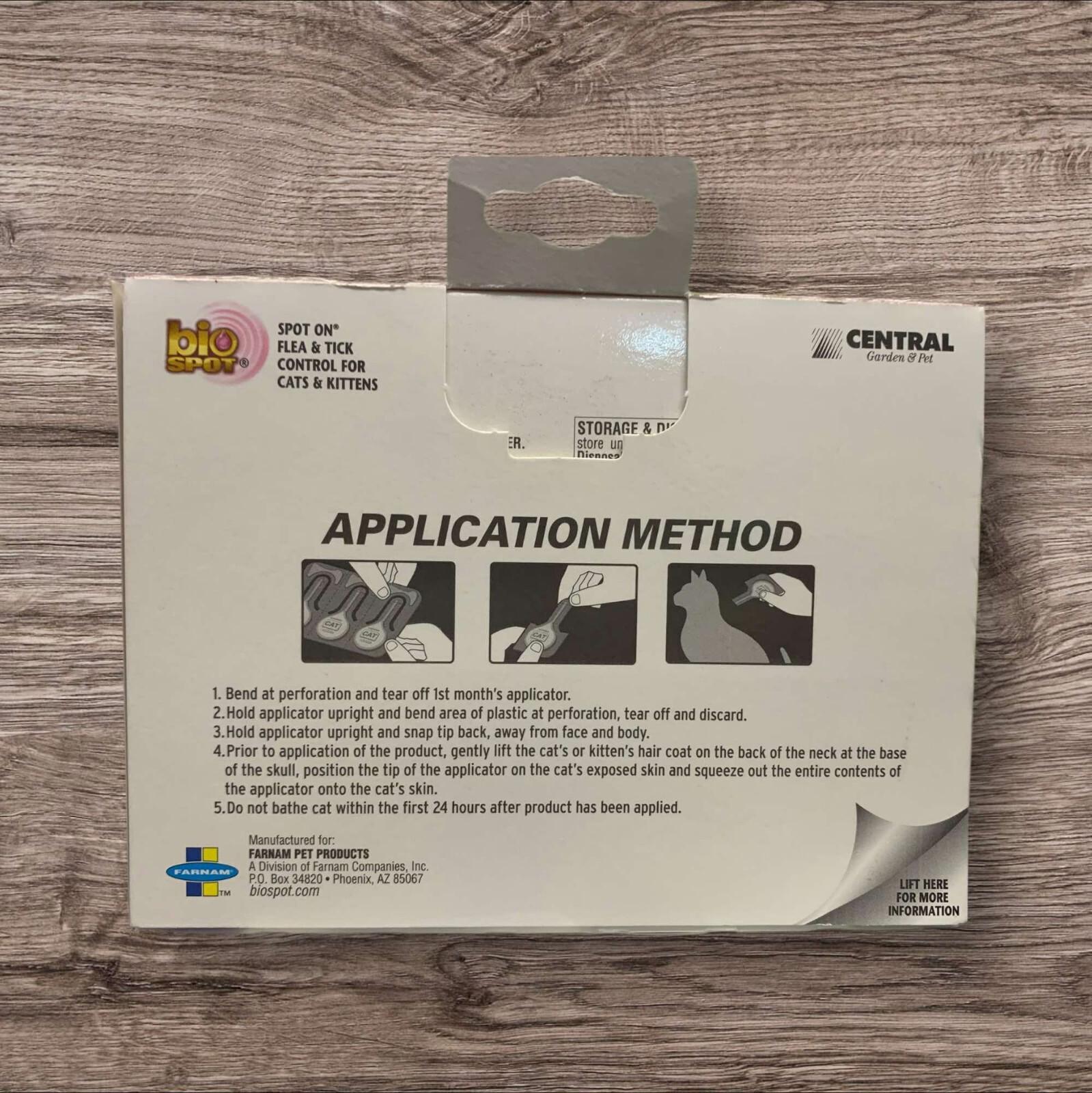 Central application method instructions for pet care products, featuring step-by-step visuals.