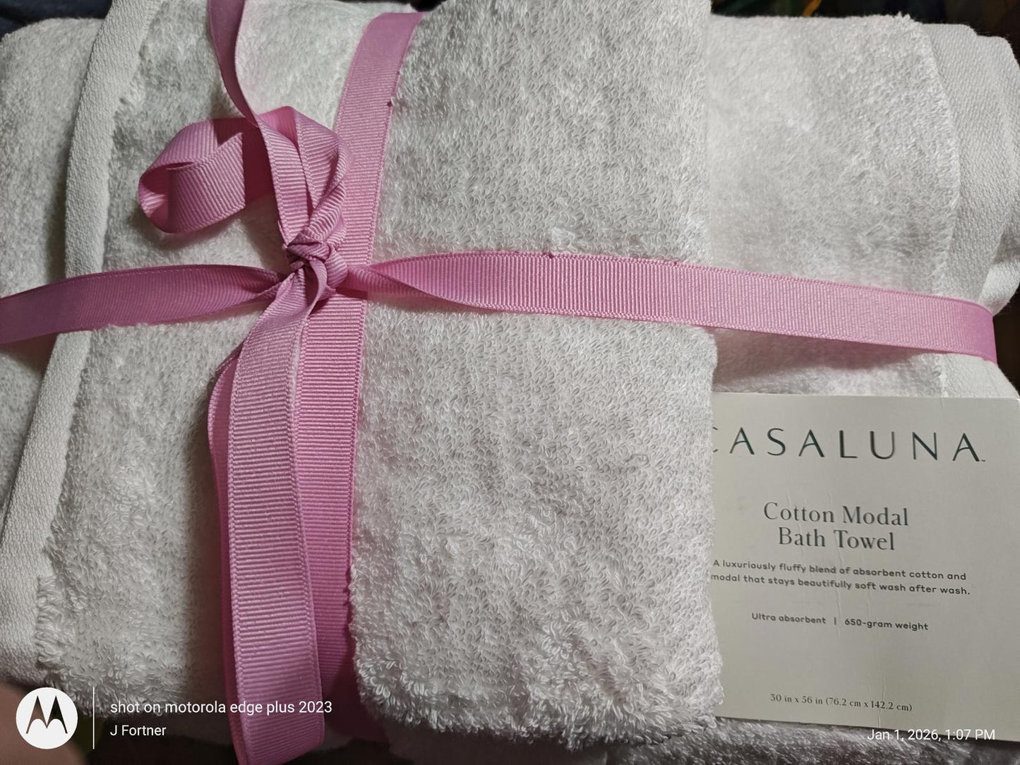 CASALUNA Modal Bath Towel With Hand towel Set White Ultra Absorbent