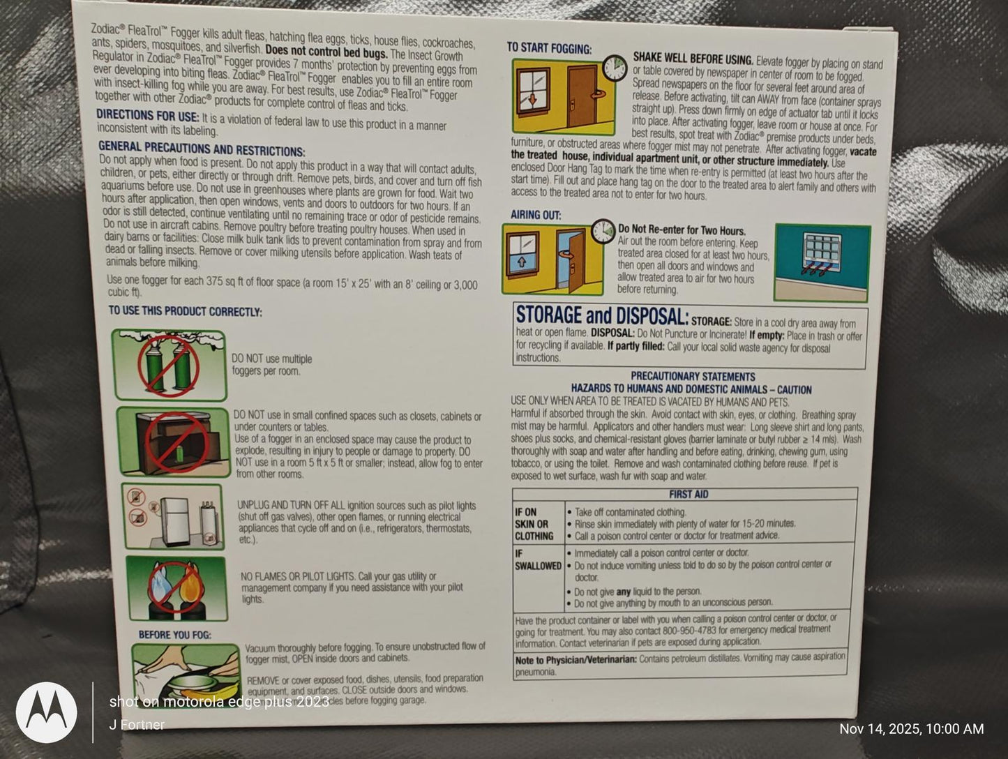 Zodiac Room Fogger 3 oz. 3-Pack, For Fleas And Other Insects,