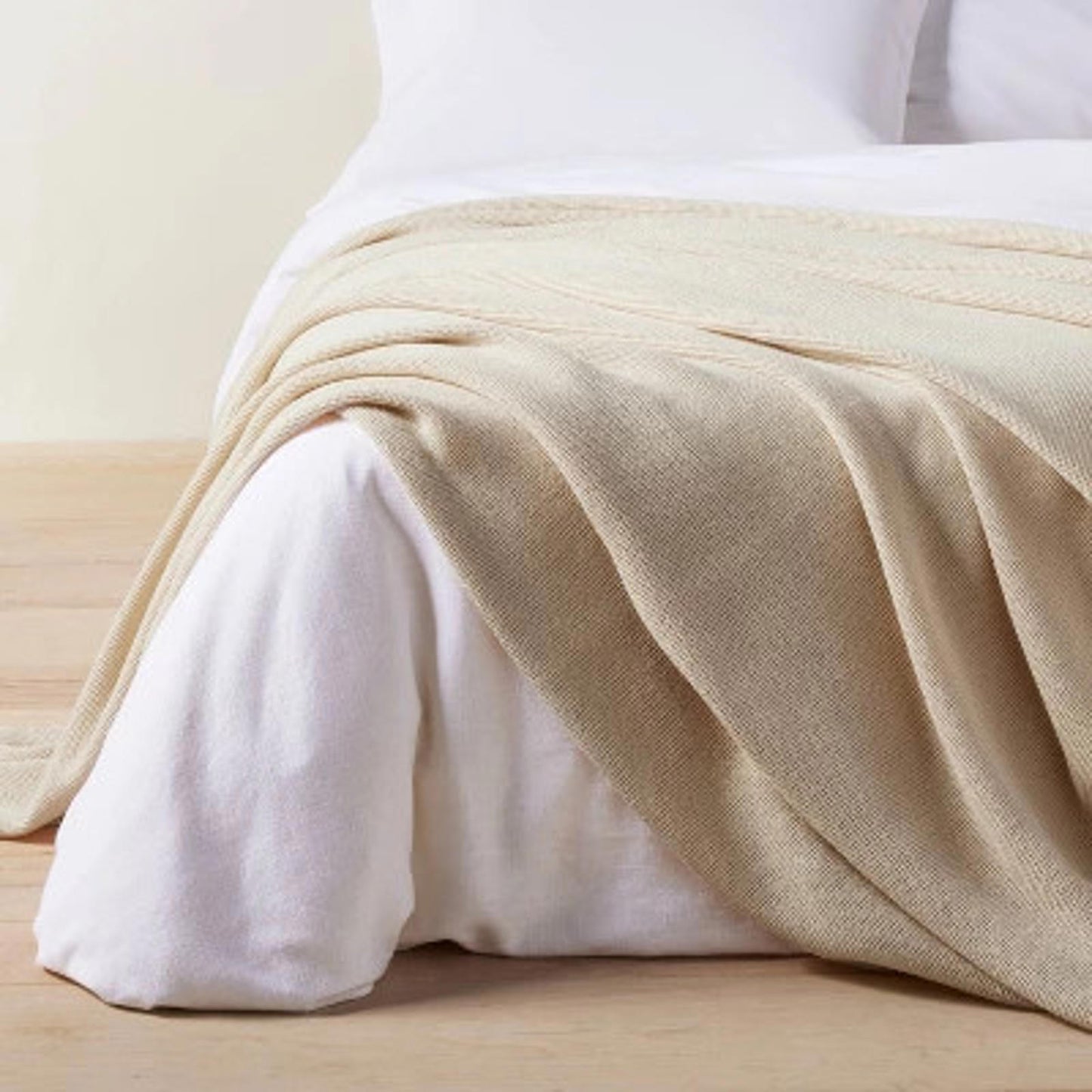 King Micro Waffle Bed Blanket Natural - Casaluna