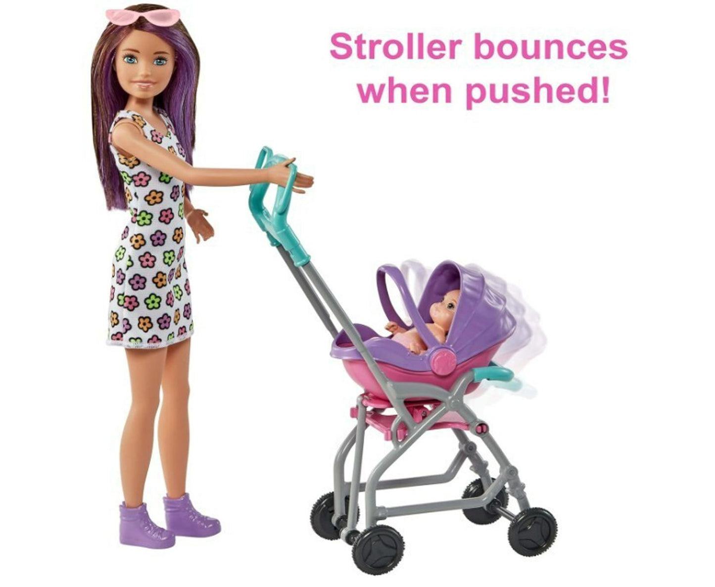 Barbie Skipper Babysitters Playset With Doll Stroller Baby Doll 5 Accessories