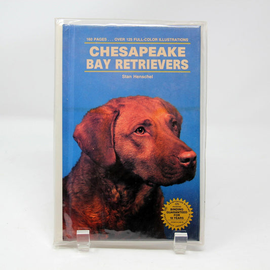 Chesapeake Bay Retrievers book cover featuring a brown dog illustration and blue background.