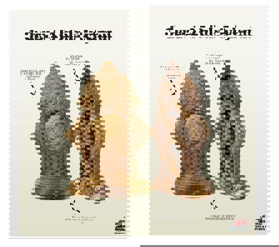 Chew-A-Bulls Hydrant toy with fun ridges and grooves, made from all natural ingredients.