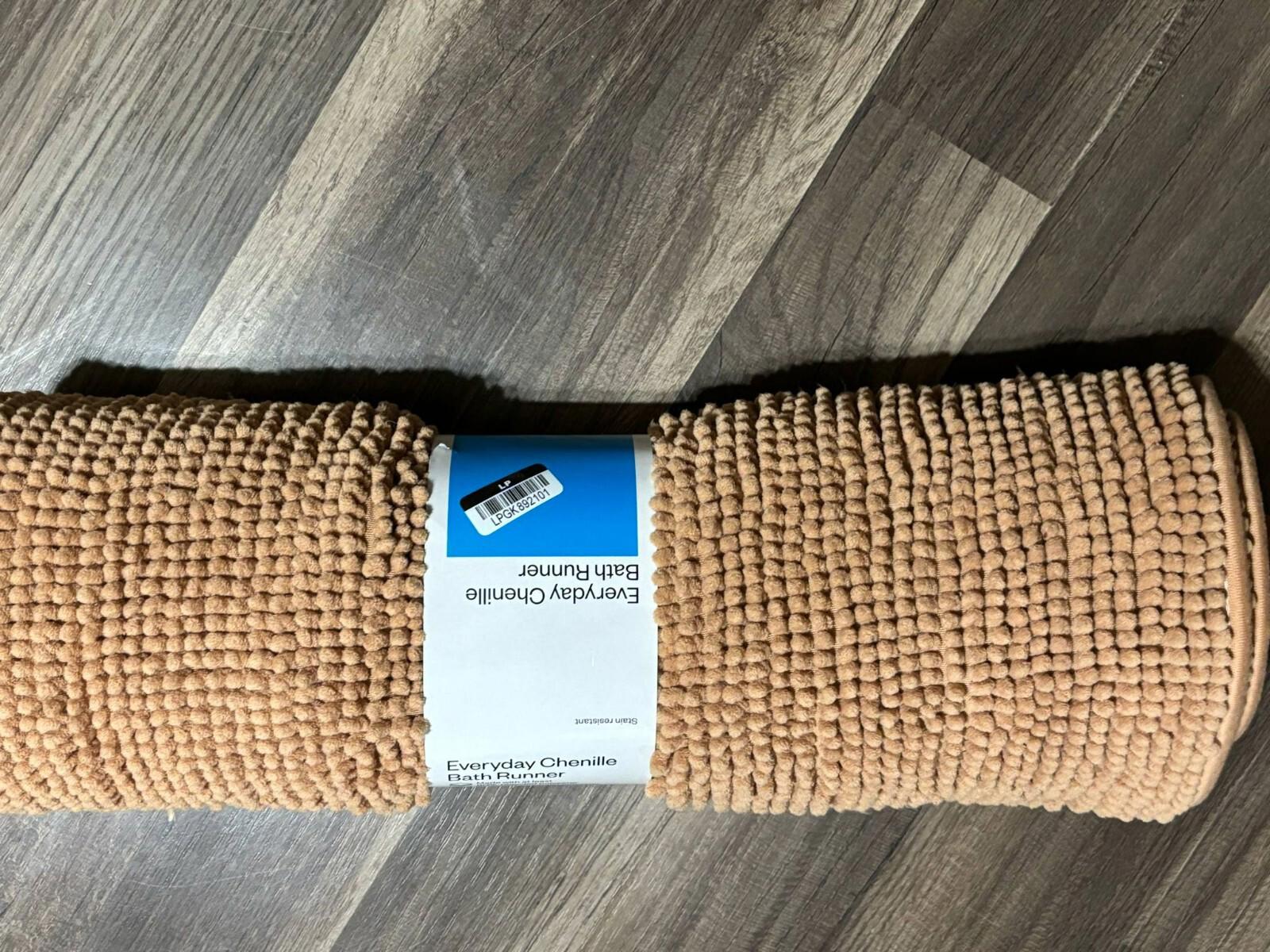 Cinnamon comfort plush runner rug featuring a soft texture and warm color.