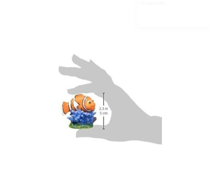 Clownfish figurine with vibrant orange and white colors, measuring 2.3 inches in height.