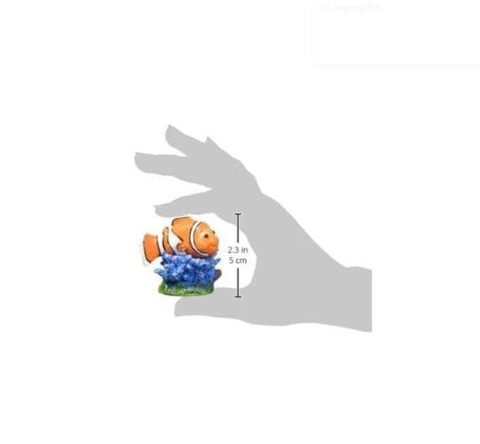 Clownfish figurine with vibrant orange and white colors, measuring 2.3 inches in height.