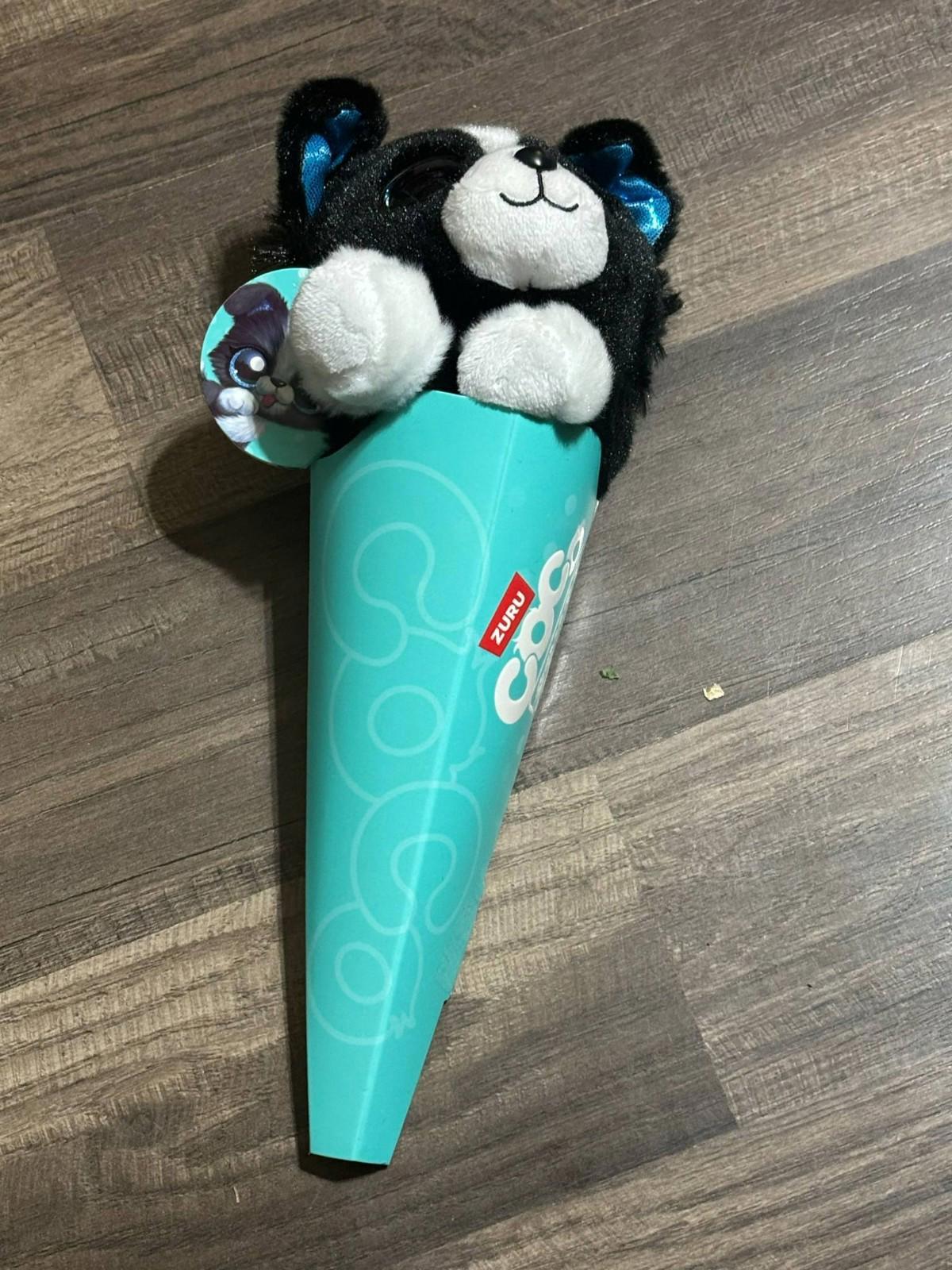 Panda Plush Toy Cone featuring a cute black and white panda design.