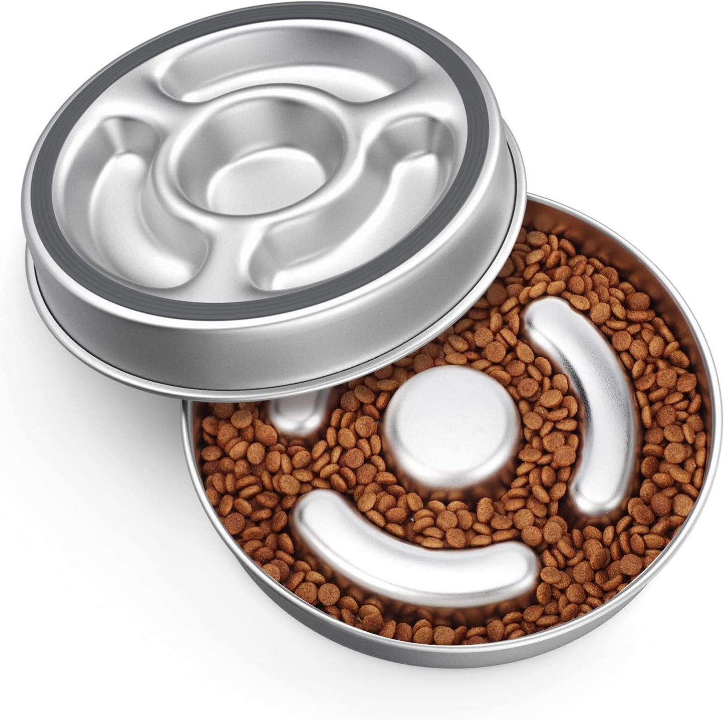 Coffee bean storage container with a unique design, featuring a silver finish and compartments for freshness.