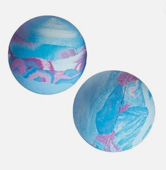 Artistic Blue and Pink Decorative Balls featuring abstract designs.