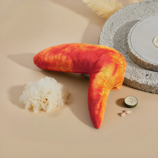 Colorful U-shaped neck pillow with orange and yellow hues, perfect for travel comfort.