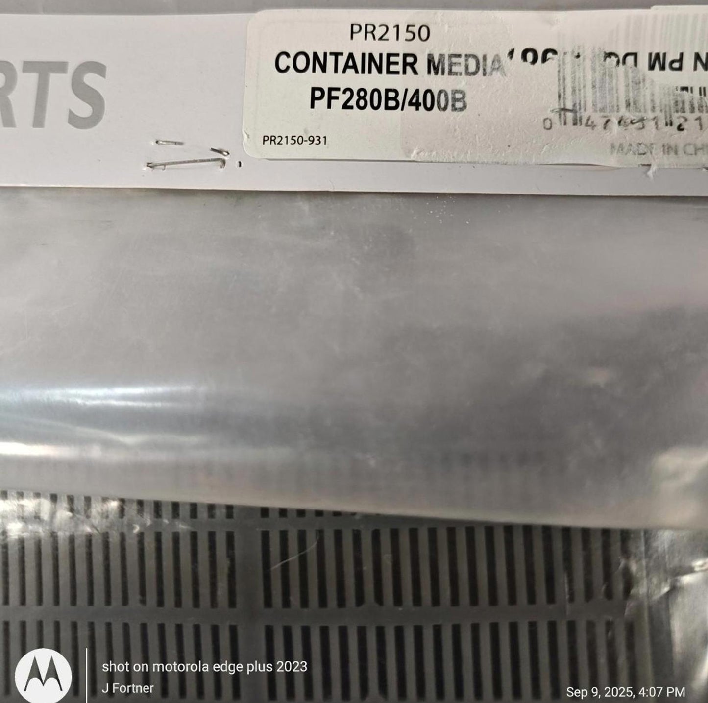 Container Media PF280B/400B with a textured surface for optimal filtration.