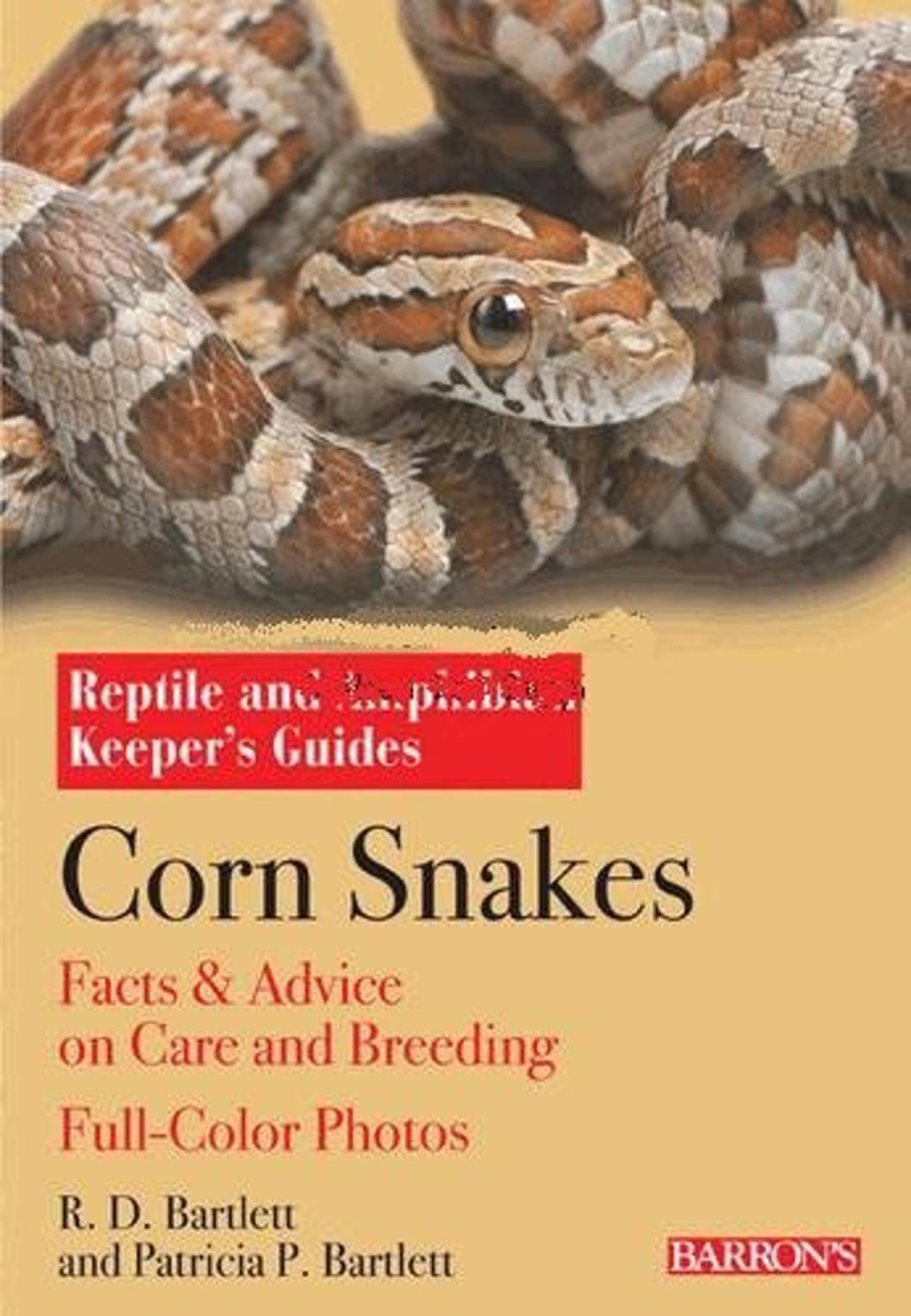 Corn Snakes book cover featuring a detailed image of a corn snake with vibrant colors.