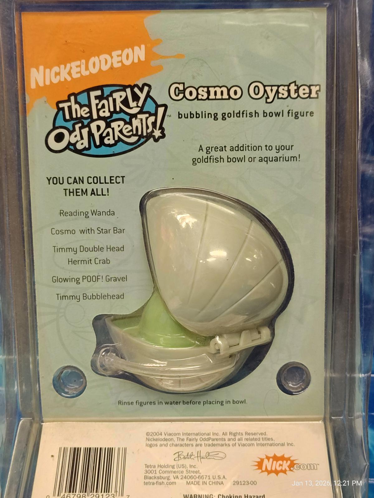 Cosmo Oyster bubbling goldfish bowl figure from The Fairly OddParents, perfect for aquariums.
