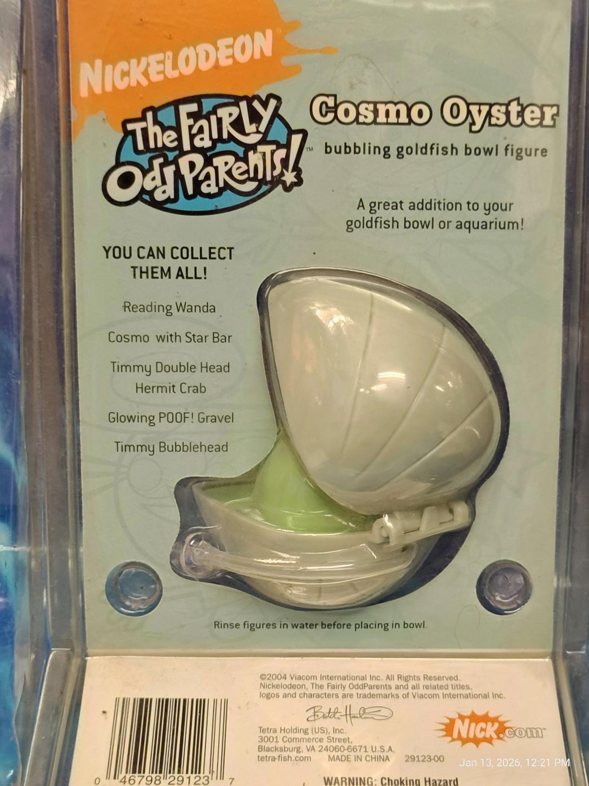 Cosmo Oyster from The Fairly OddParents, a bubbling goldfish bowl figure perfect for aquariums.