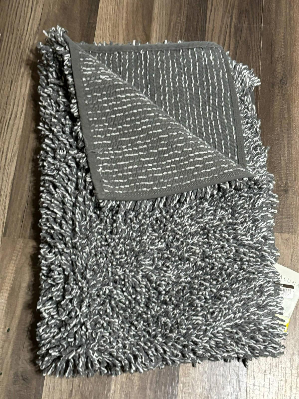 Cozy gray shag throw blanket with a textured underside, perfect for warmth and style.