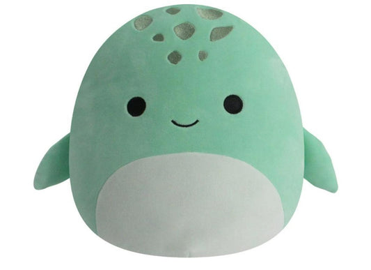 Cute plush sea creature toy with a smiling face and soft mint green color.