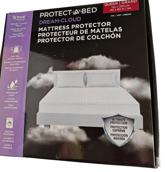 Protect A Bed Dream Cloud Mattress Protector Queen Waterproof Breathable Tencel