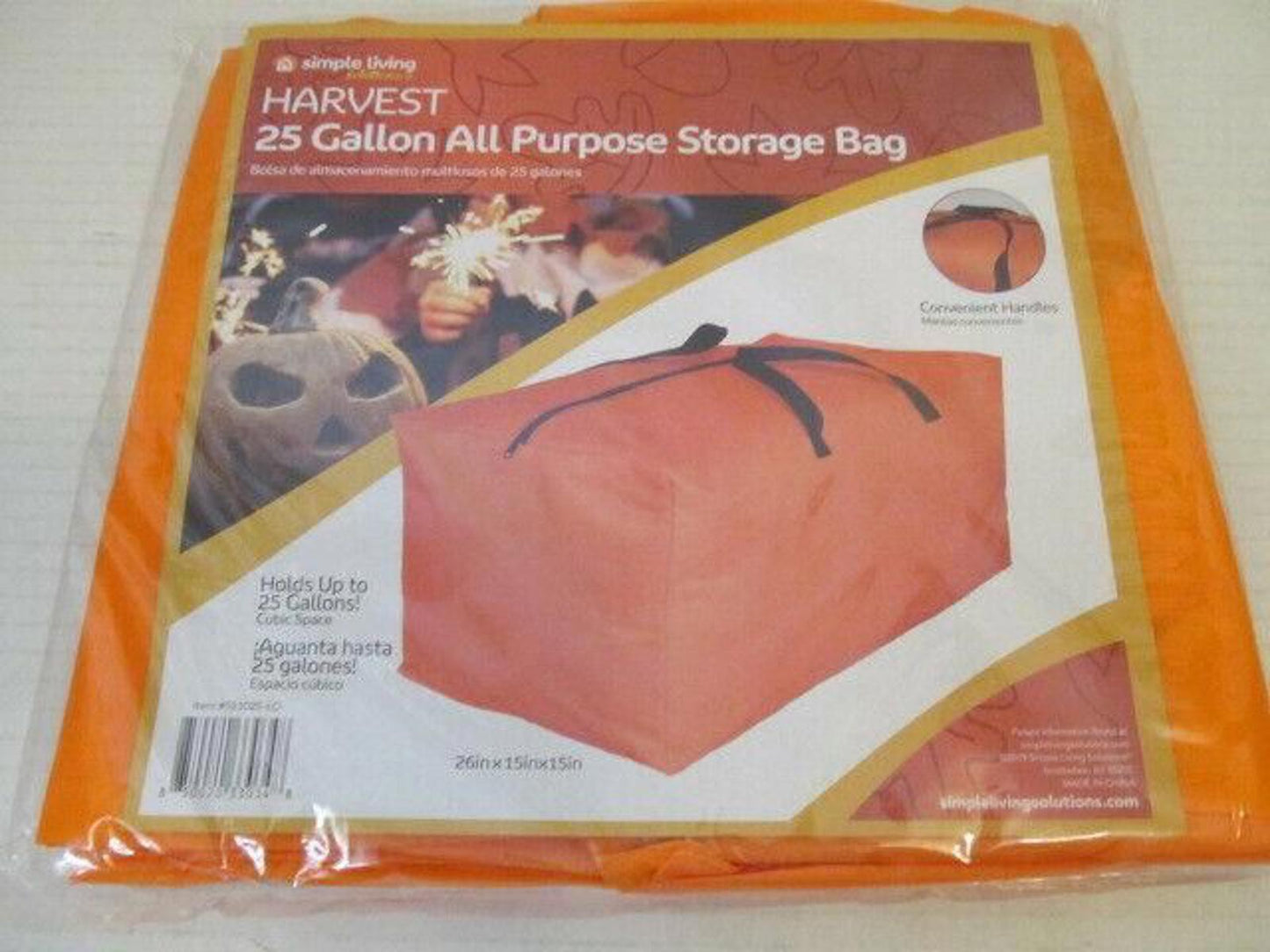 Simple Living Solutions Harvest 25 Gallon All Purpose Storage Bag, Orange