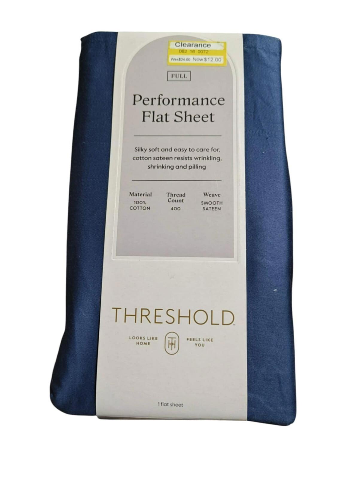 FULL Threshold  400 Thread Count Perfor Flat Sheet NAVY100% Cotton