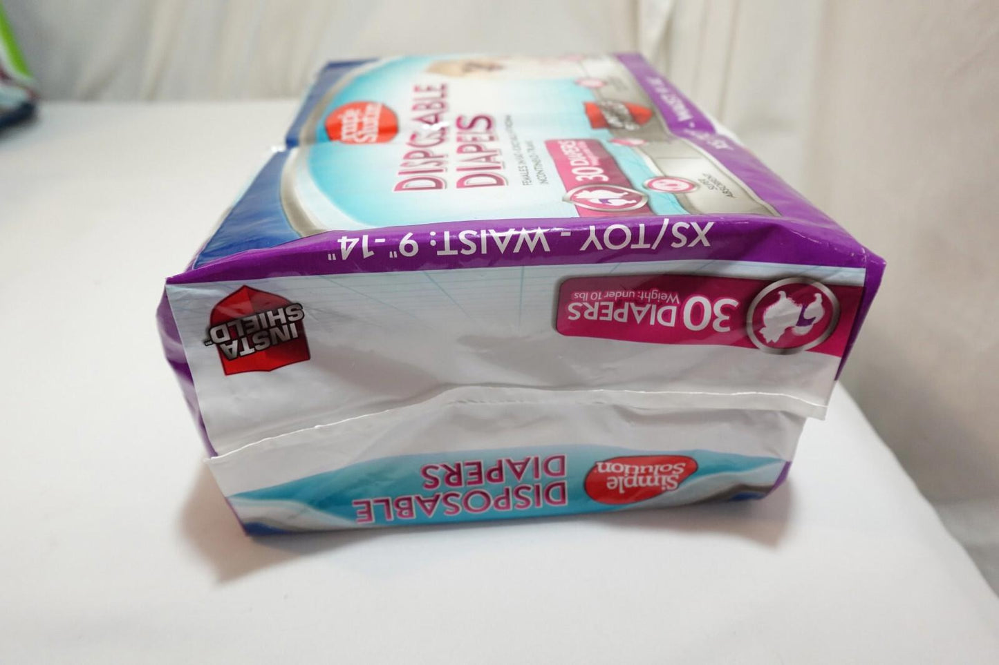 SIMPLE SOLUTIONS DISPOSABLE FEMALE DOG DIAPERS (30) XS/TOY WAIST 9"-14" - NEW