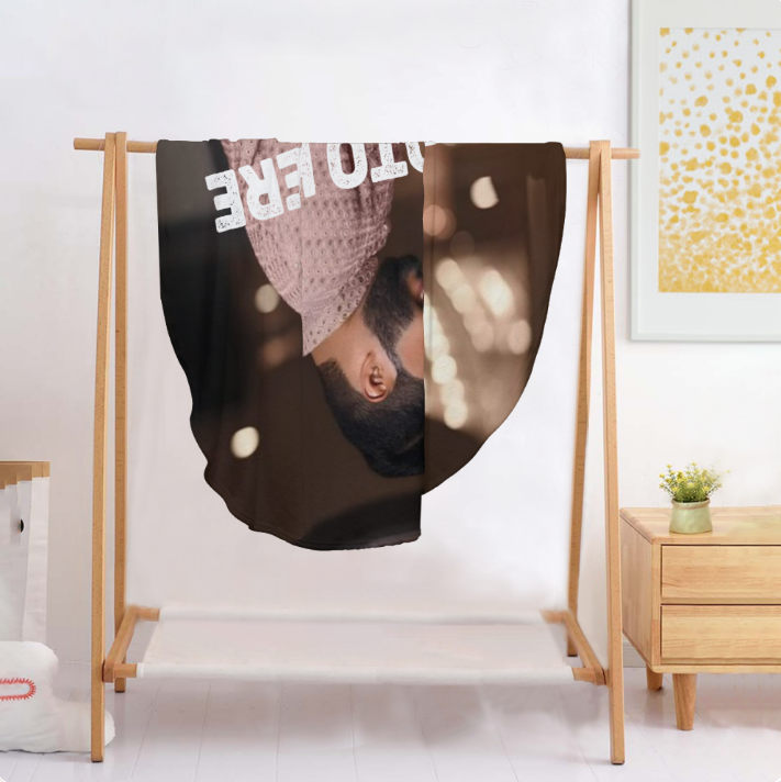 Personalized Round Photo Blanket - Upload Your Own Photo - Custom Round Blanket in 47 or 60 Inch Diameter - Photo Gift for Any Occasion