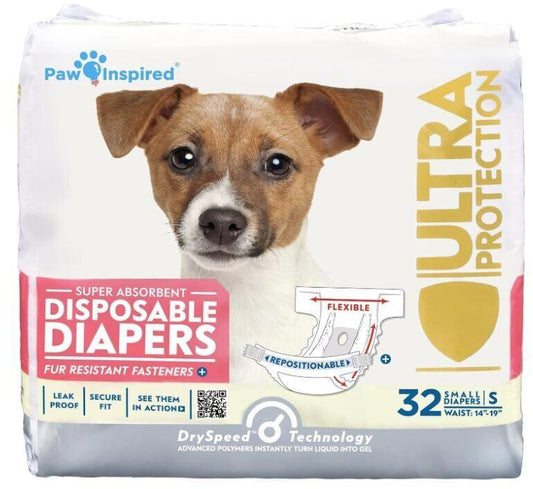 Paw Inspired Disposable Dog Diapers | Female Dog Diapers Ultra Protection | SMAL