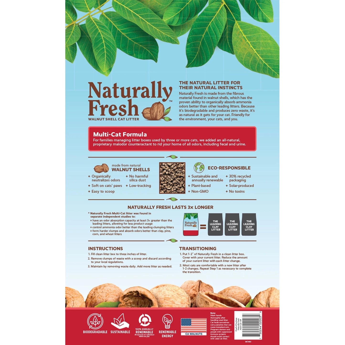 Naturally Fresh Multi Cat Clump Litter (14lb)