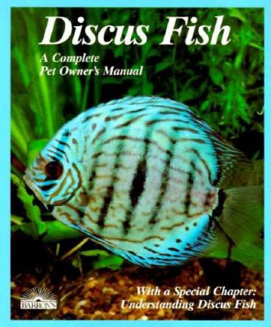 Discus Fish manual featuring a vibrant blue discus fish with striking patterns.