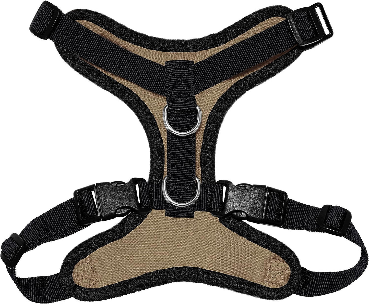 Dog harness featuring a durable black design with adjustable straps and a padded interior.