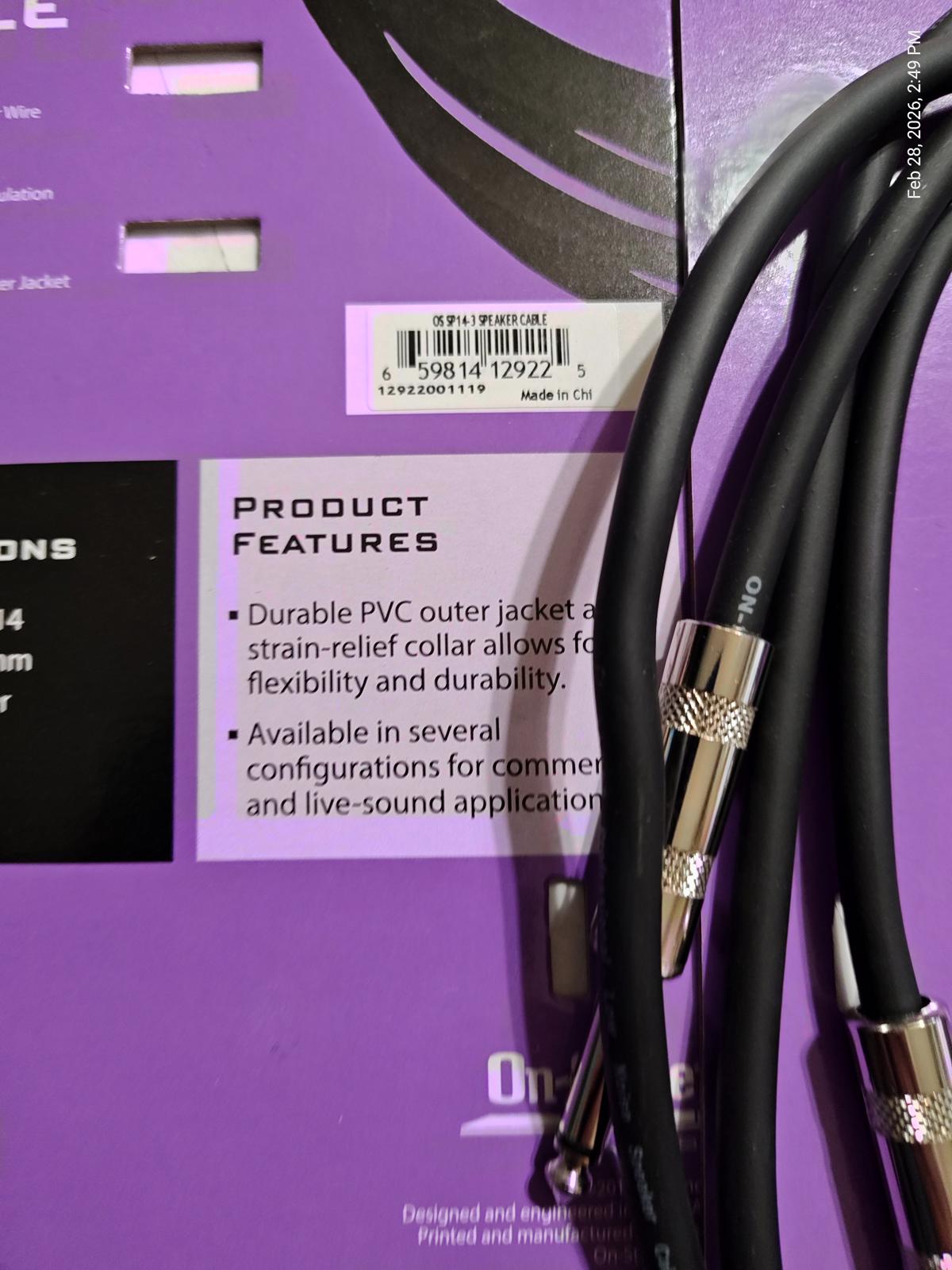 Durable PVC outer jacket cable with strain-relief collar for flexibility and durability.