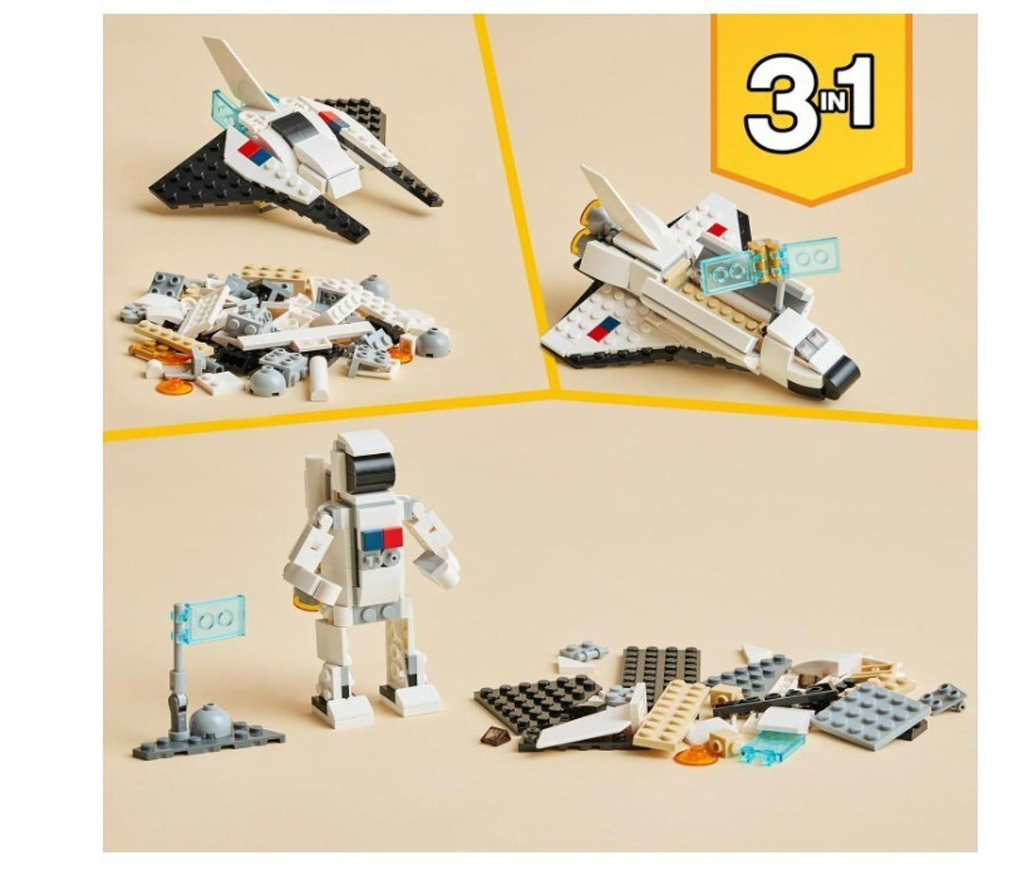 LEGO Creator 3 in 1 Space Shuttle Toys - Space Toys Building Set for Boys & Girl