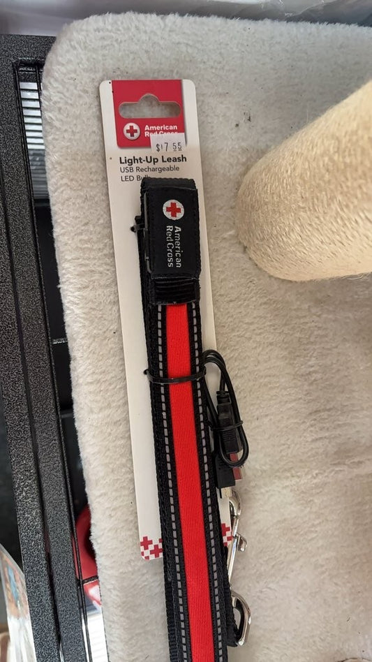 Leash for Dogs 4 foot- American Red Cross Light-Up Leash