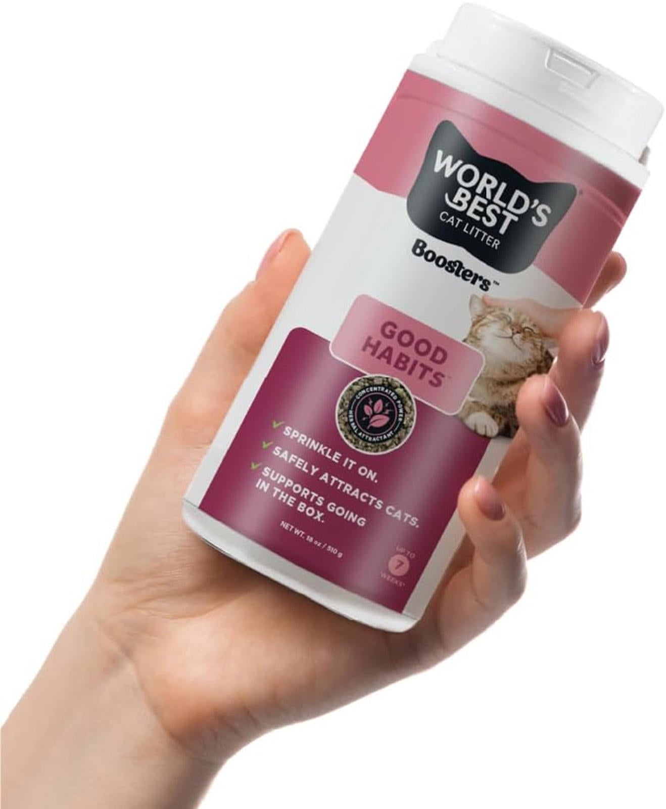 World's Best Cat Litter Good Habits boosts cat attraction and supports odor control.
