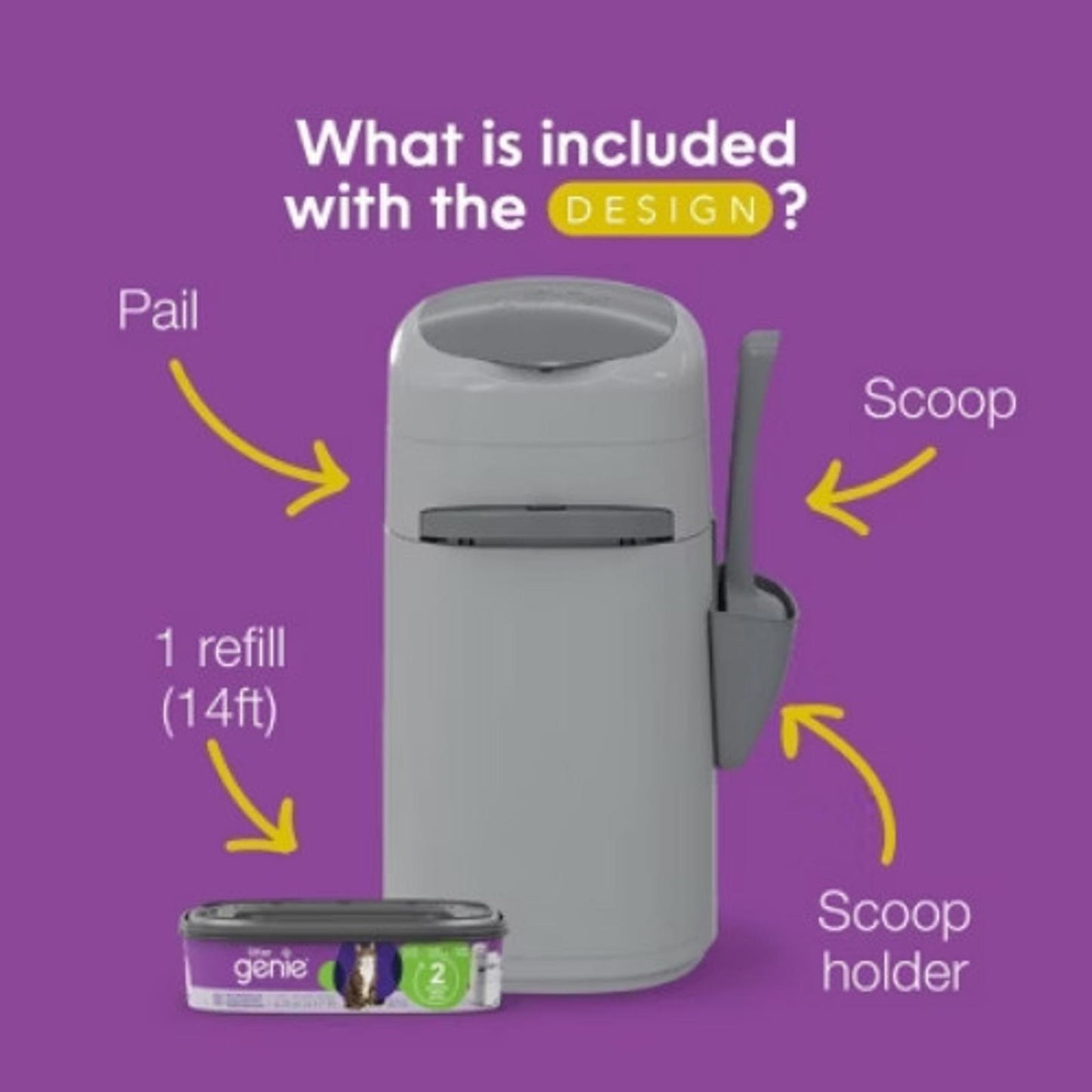 Litter Genie Design Pail Cat Waste Container System