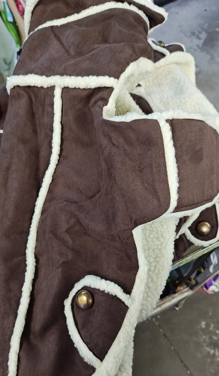 Brand New Faux Suede Pet Jacket with Faux Sherpa Lining Large/X-LG