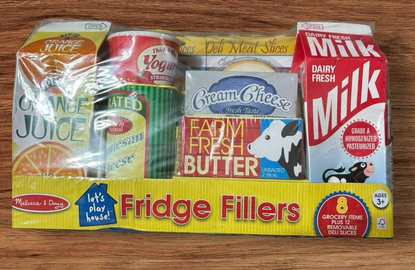 Fridge Fillers Grocery Play Food Cartons (8 Pieces) Toy Groceries