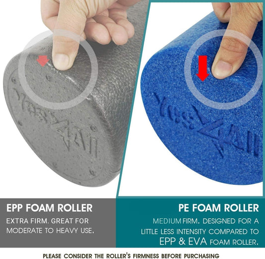 EPP Foam Roller, extra firm for moderate to heavy use, featuring a textured surface.